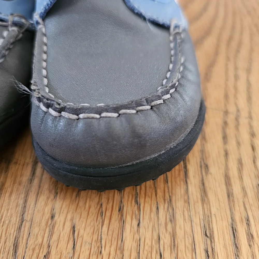 Naturino Blue and Gray Moccasins Boys Size 10/10.5 EU 27